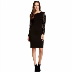 Eliza J Womens Sweater Dress Large Lace Sleeves